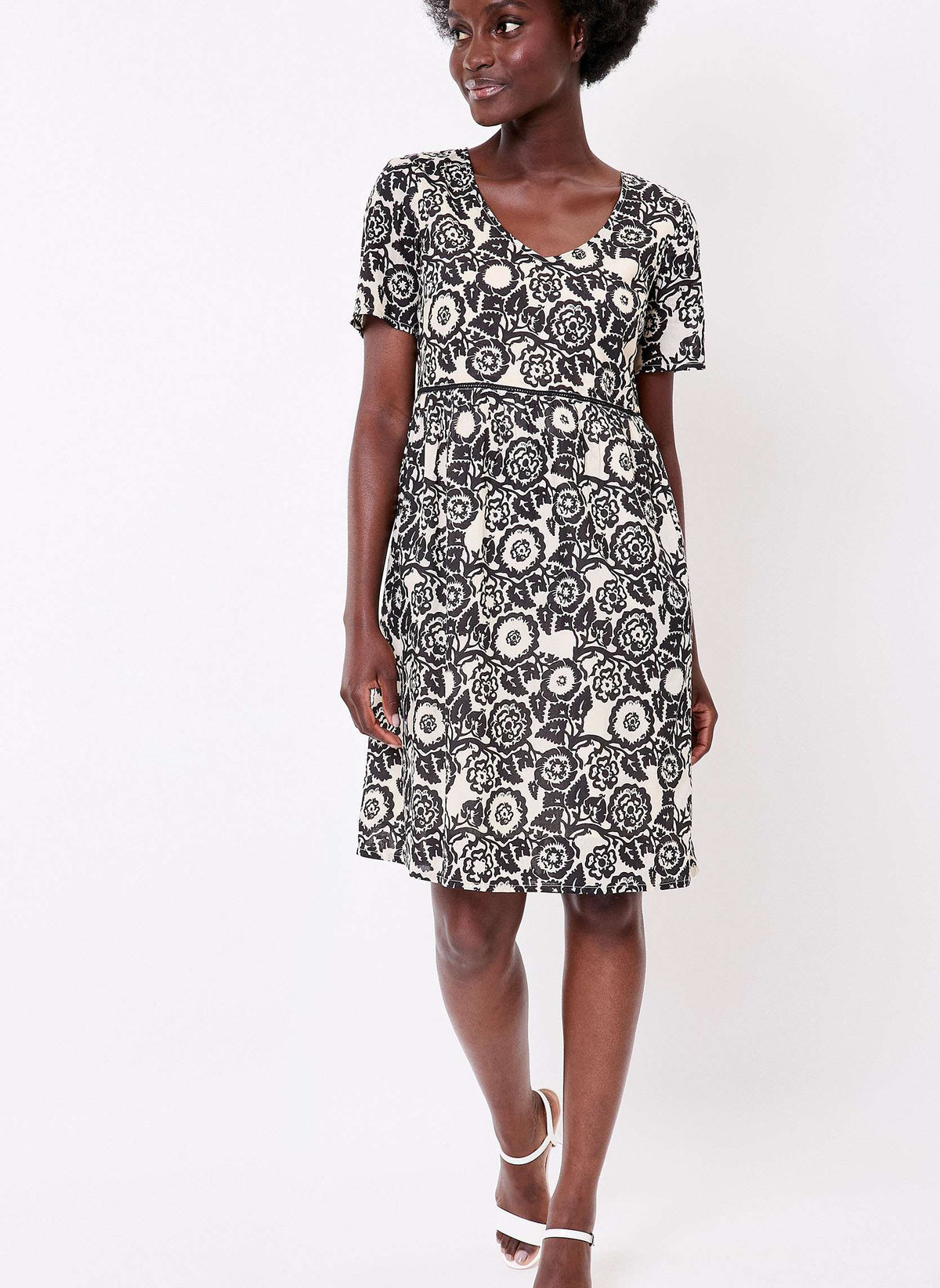 Robe imprimée évasée coton bio doublé SIWAN