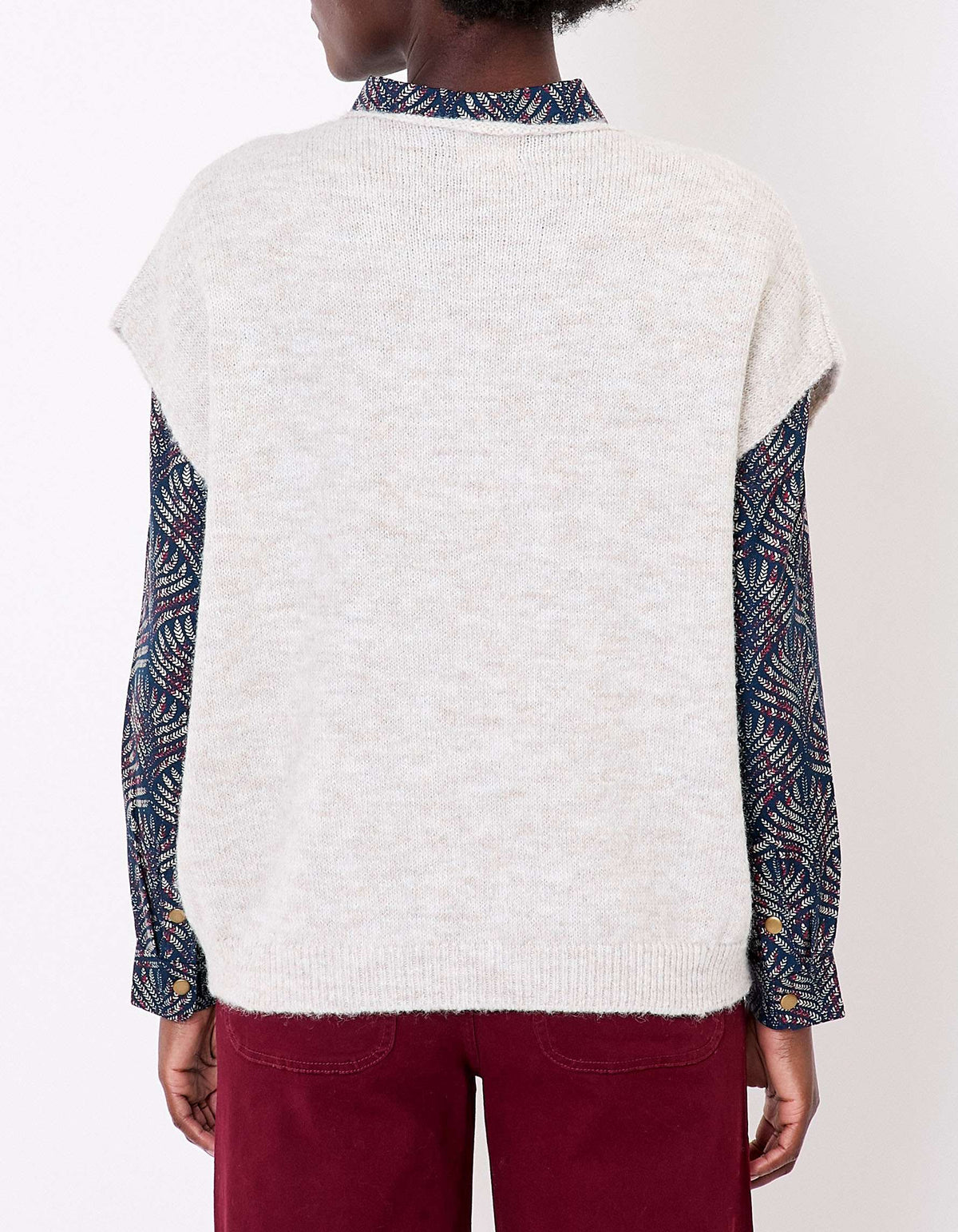 Pull tricot sans manche uni DAKILA