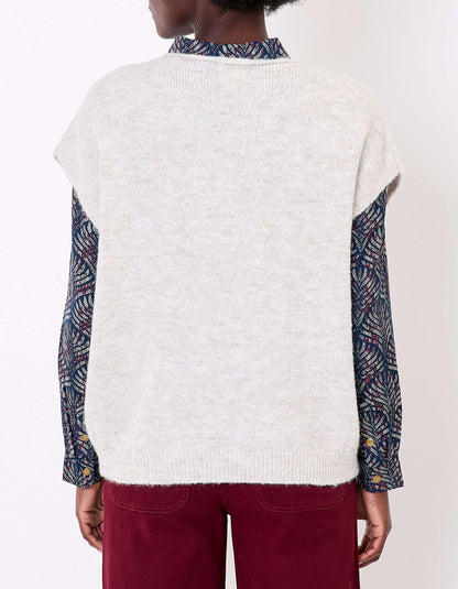 Pull tricot sans manche uni DAKILA