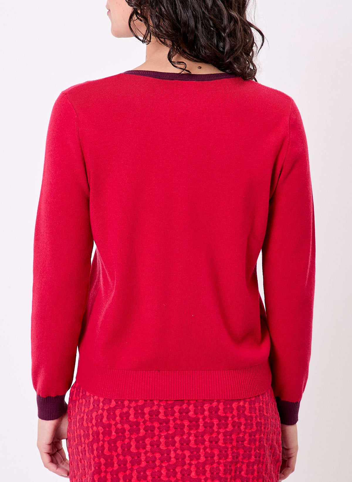 Pull maille épaisse col V ELI