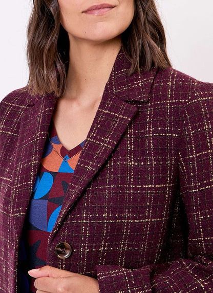 Manteau droit à carreaux AUDREY