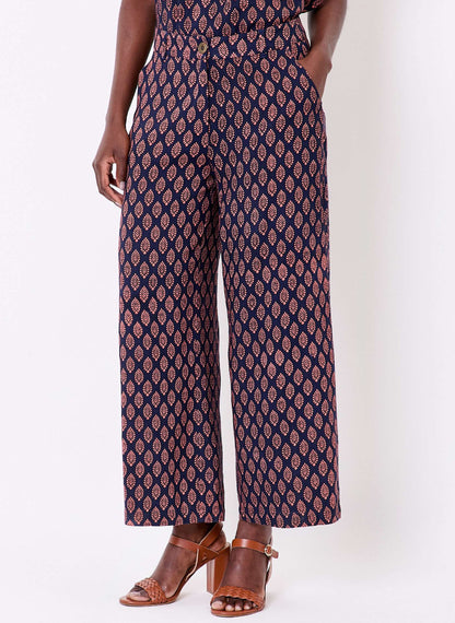 Pantalon imprimé large fluide 7/8 AMELIA