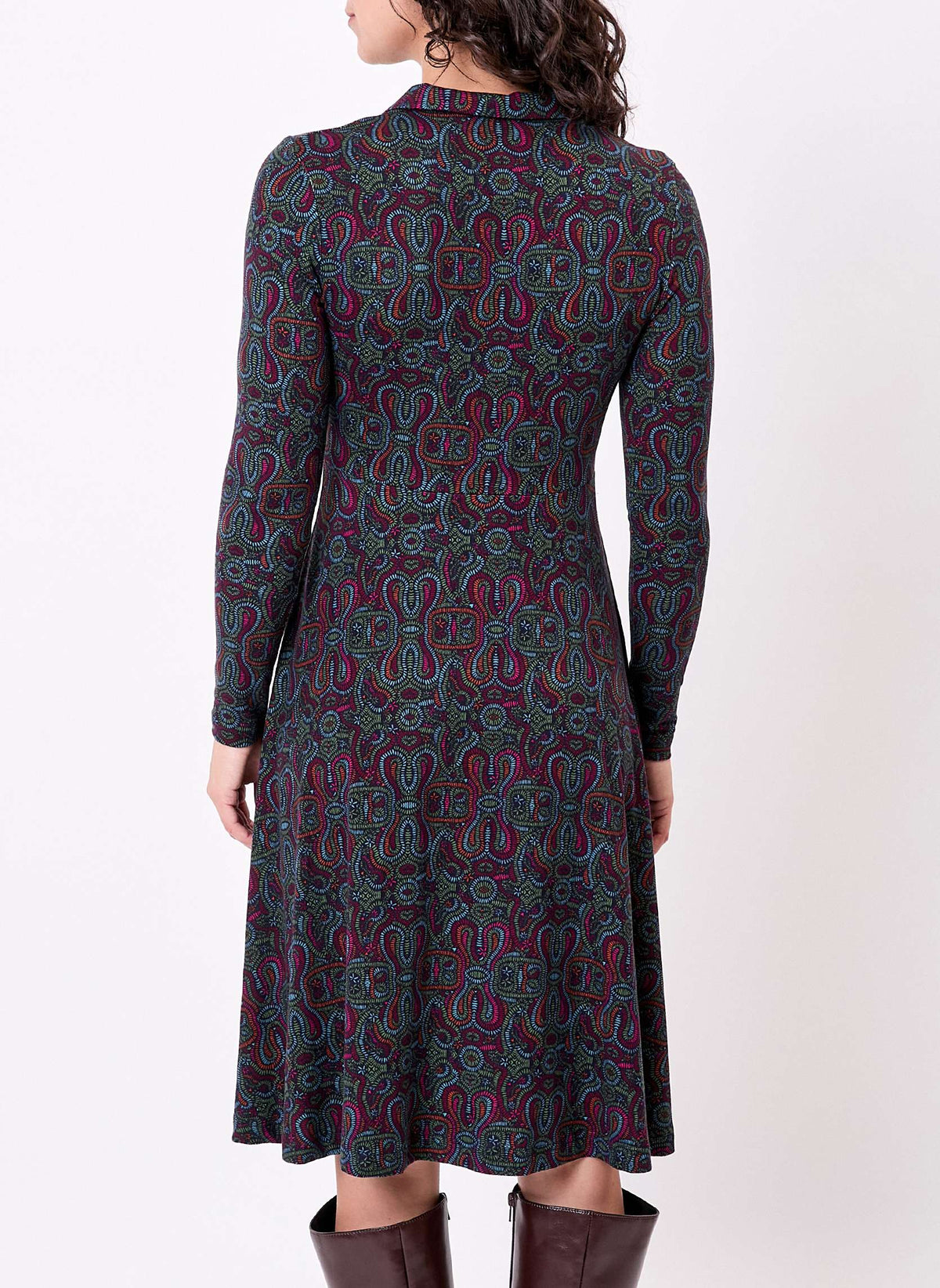 Robe chemise maille fluide imprimée SANDA