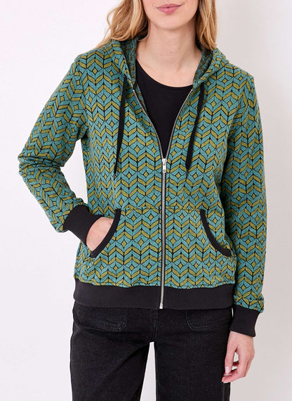 Sweat zippé maille jacquard YUMI