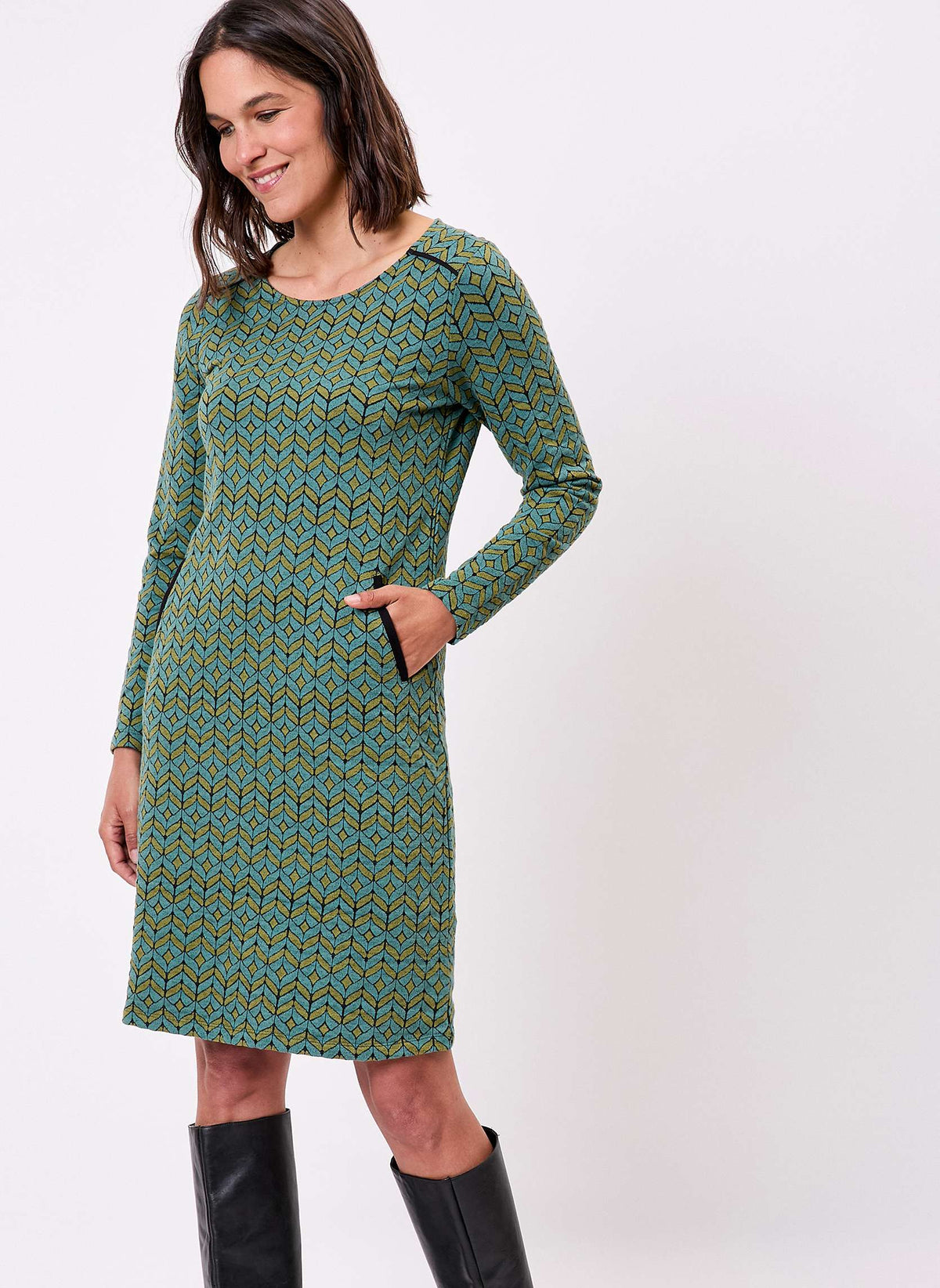 Robe courte maille jacquard PADMA