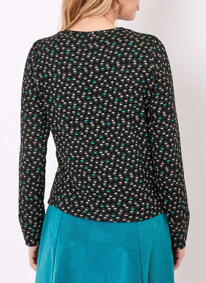 Gilet imprimé boutonné maille fine LAKE