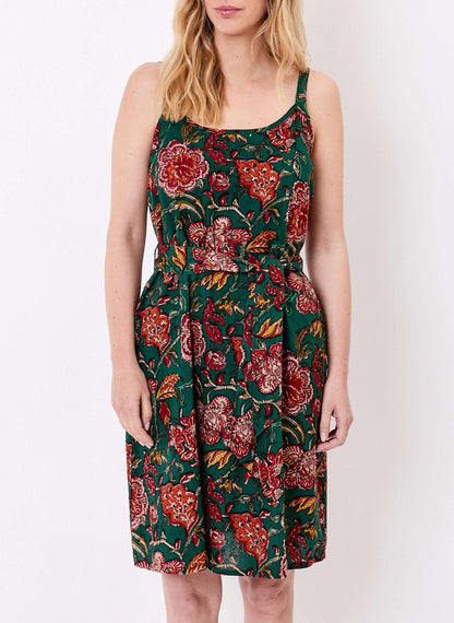 Robe imprimée fluide sans manches avec ceinture NATHOR