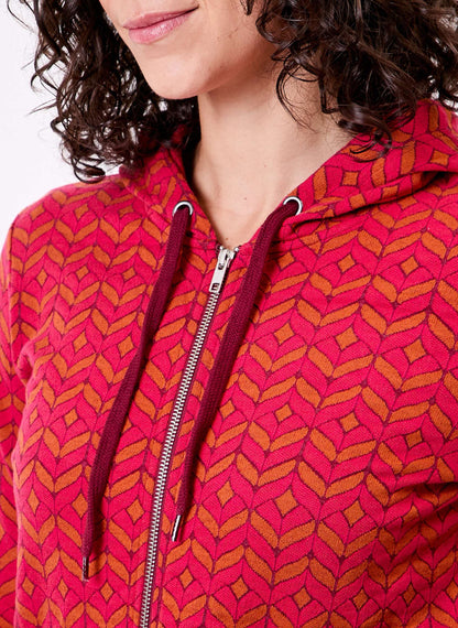Sweat zippé maille jacquard YUMI