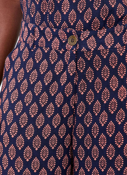 Pantalon imprimé large fluide 7/8 AMELIA