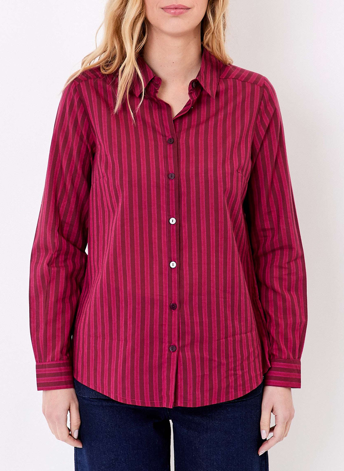 Chemise rayée droite voile de coton bio FEBINY