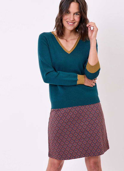 Pull maille épaisse col V ELI