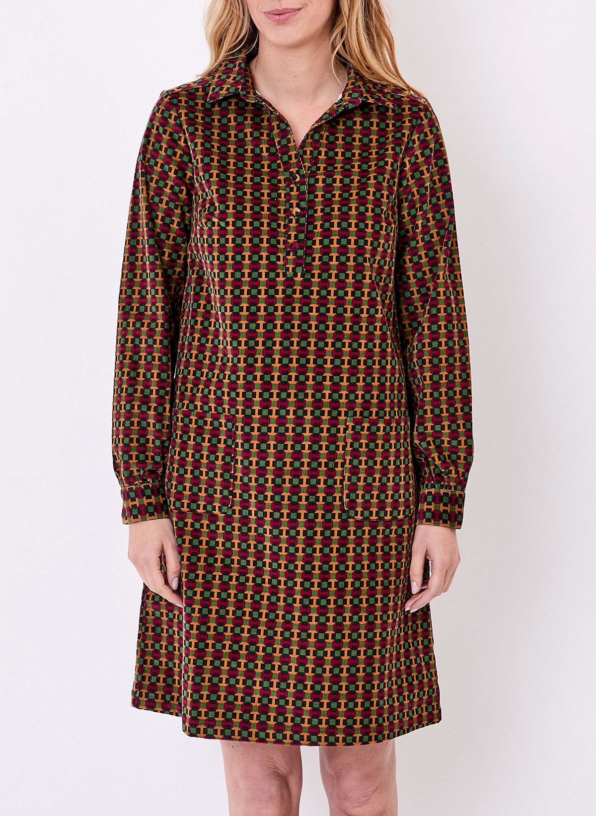 Robe droite velours imprimé côtelé PASSO