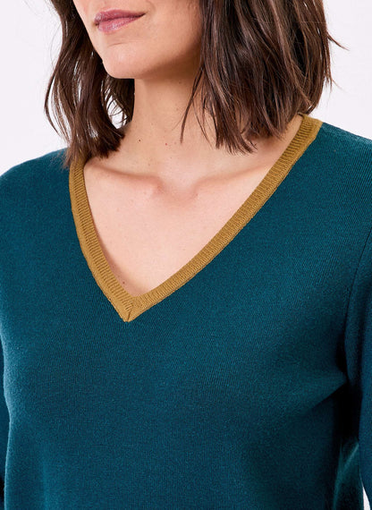 Pull maille épaisse col V ELI