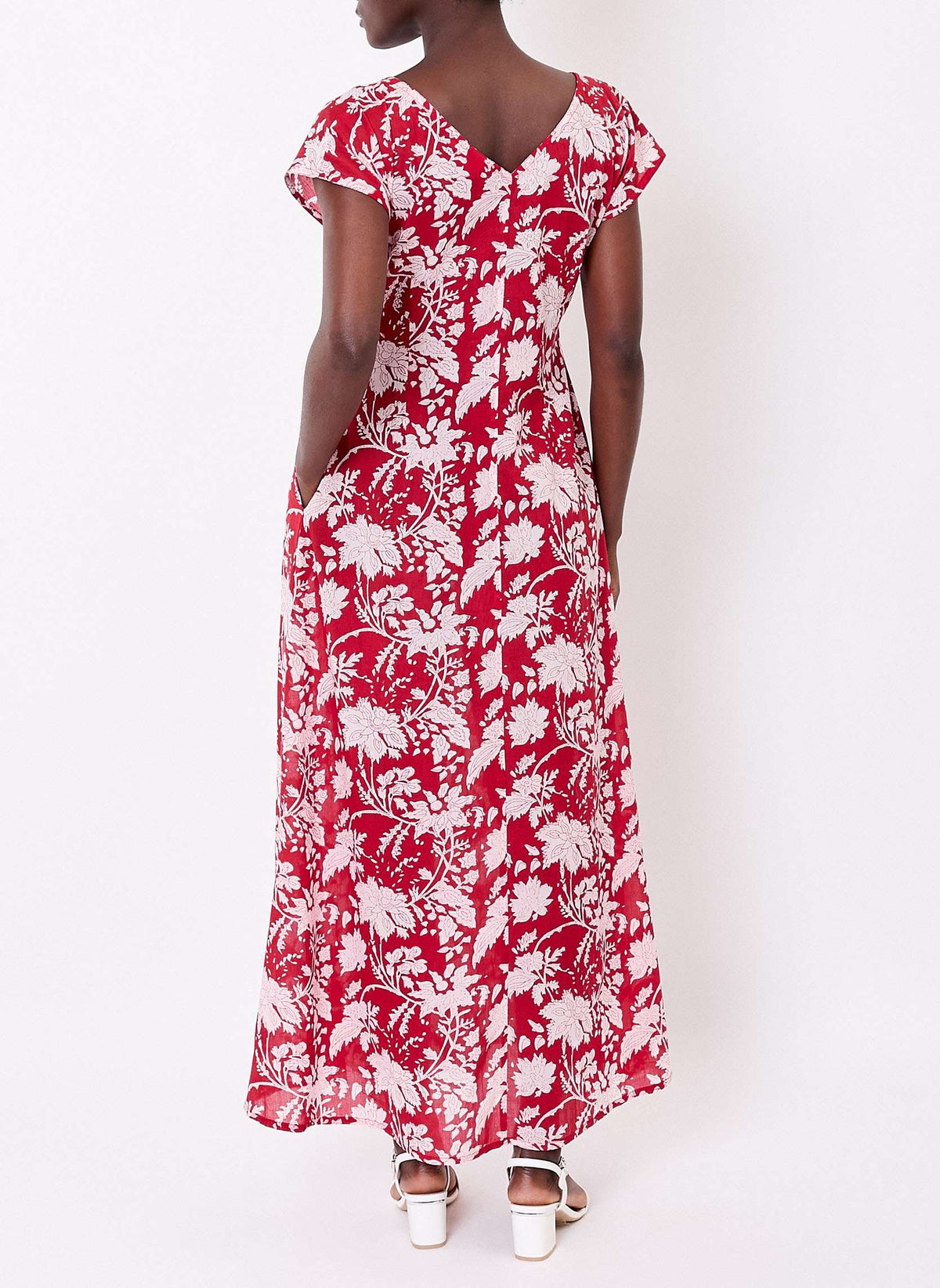Robe longue imprimée voile de coton bio ALAIANE