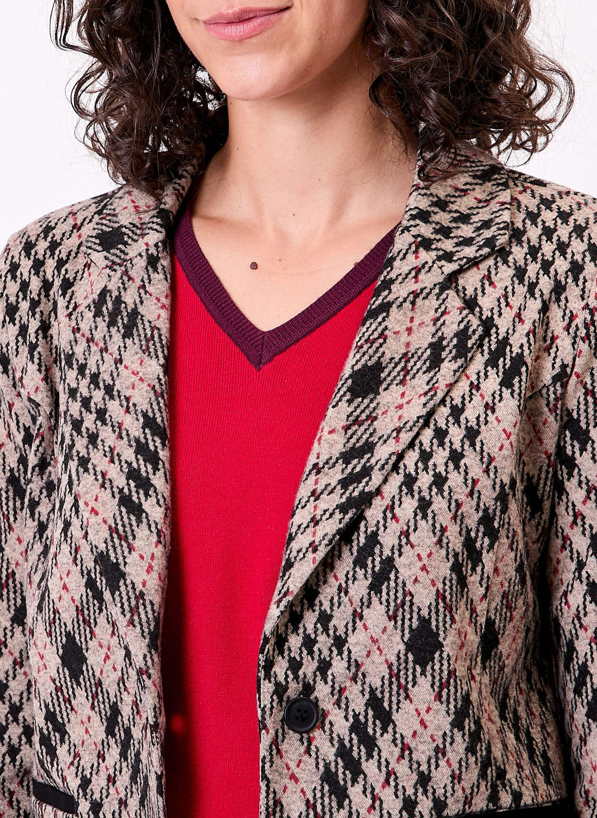 Blazer souple en maille jacquard recyclée ANATOLIE