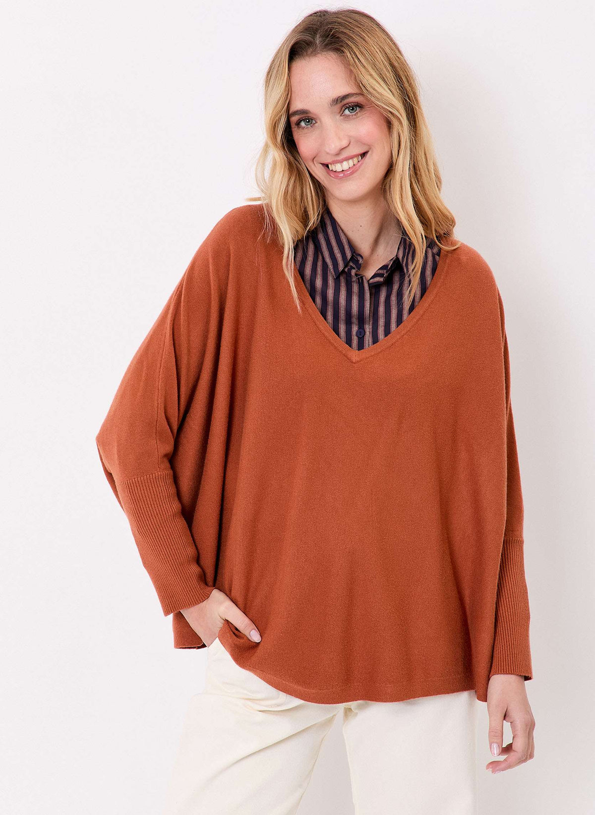 Pull oversize maille col V LANA