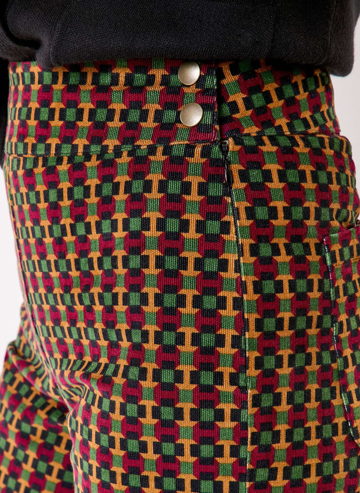 Pantalon imprimé droit large velours côtelé OSCAR