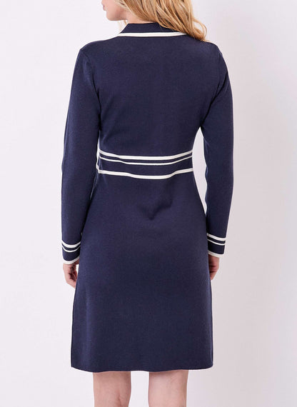 Robe maille compacte col chemisier MARGAUX