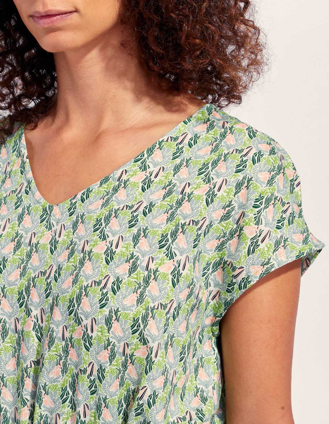 Robe droite imprimée ceinturée Ecovero TERESA