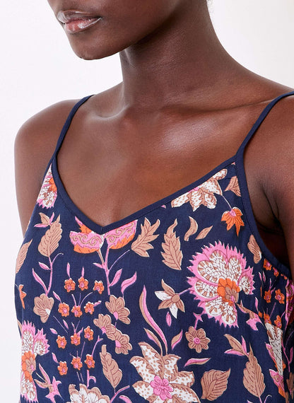 Robe coton bio imprimé fines bretelles IONA
