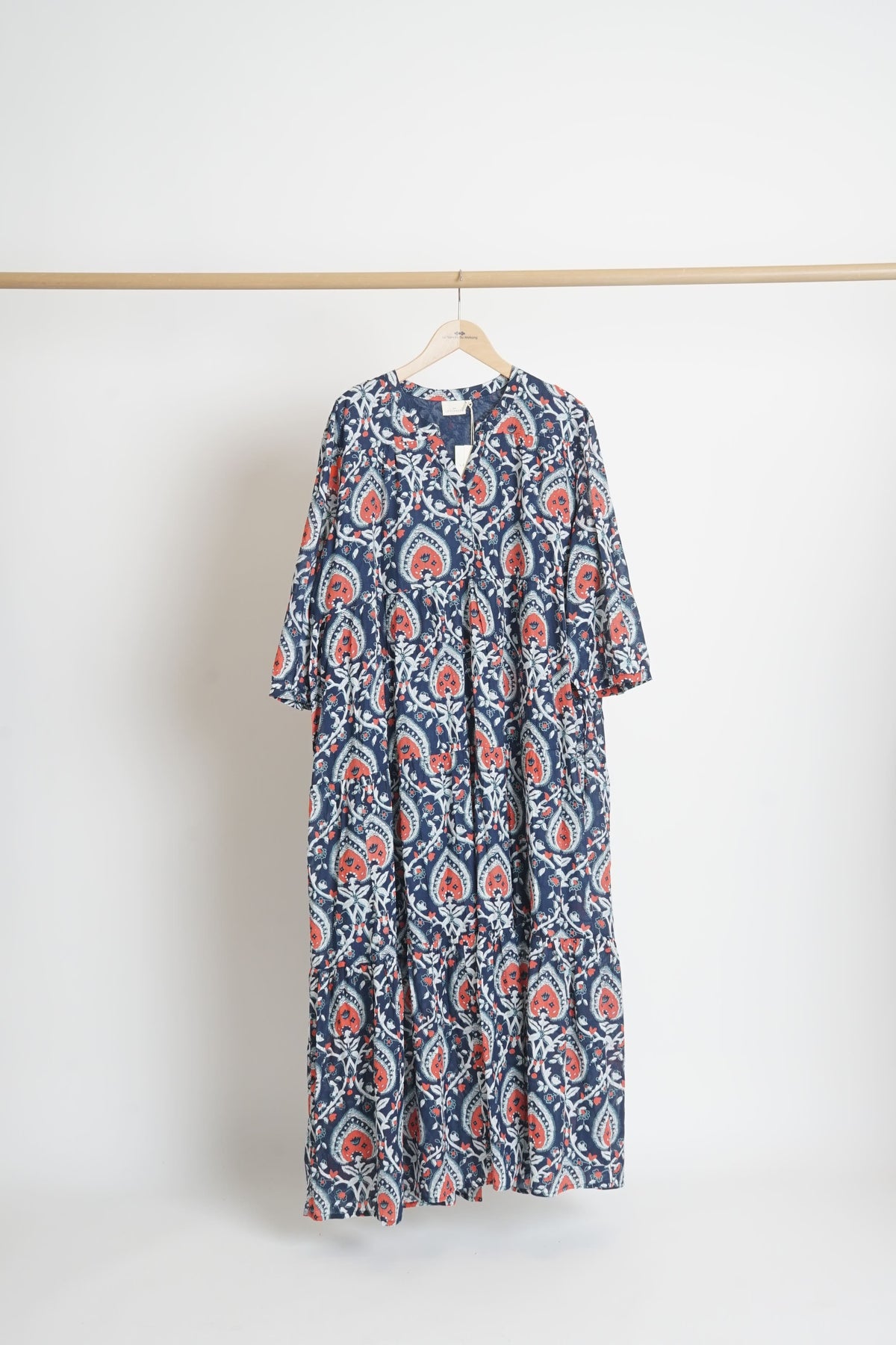Robe longue imprimée voile de coton bio esprit bohème CATALEYA
