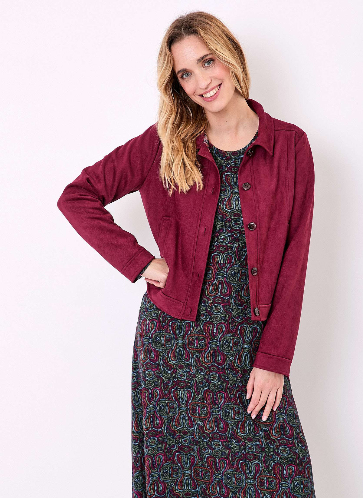 Veste courte suédine doublée AJDA