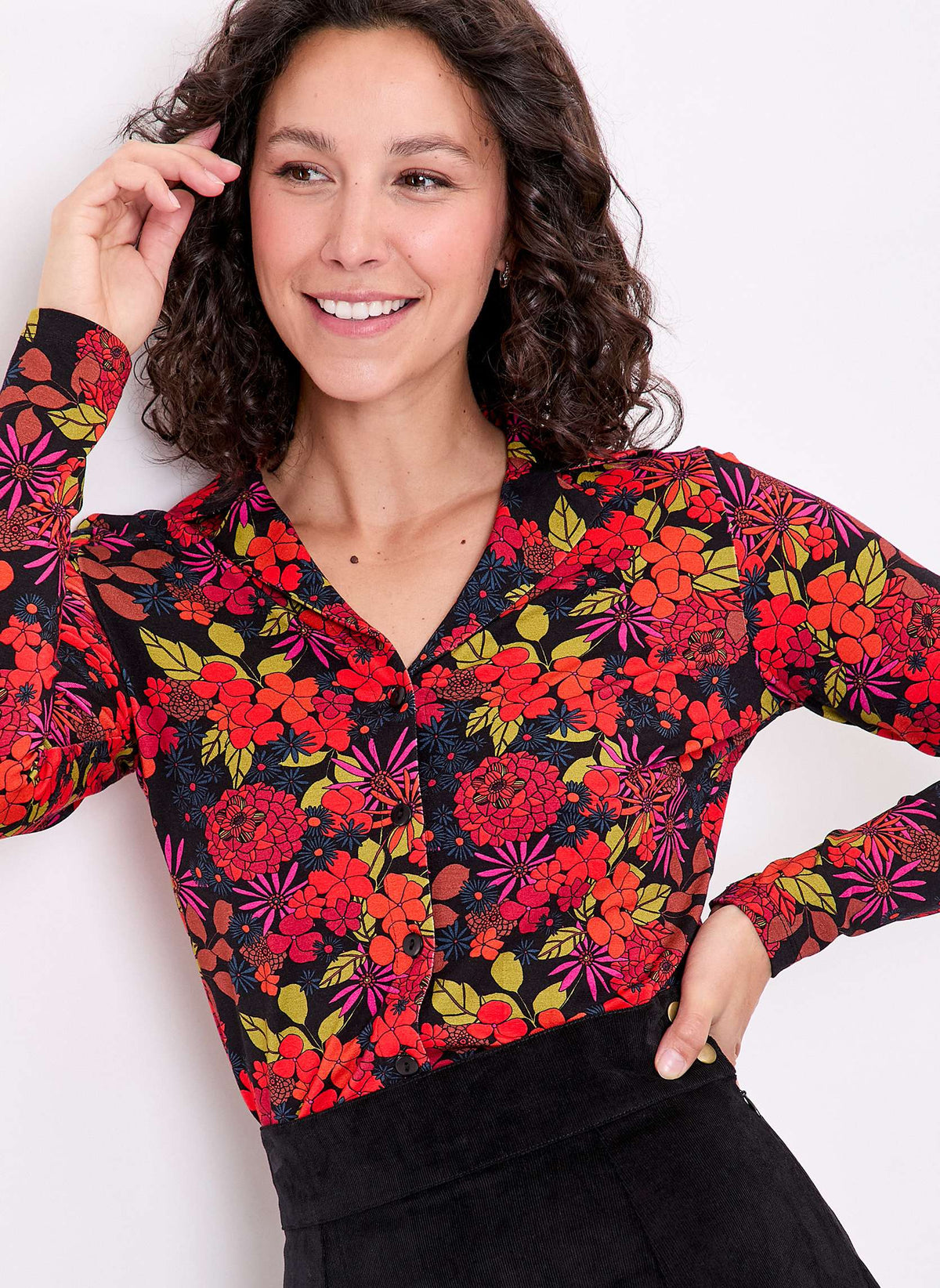 Chemisier imprimé maille fluide CELIA
