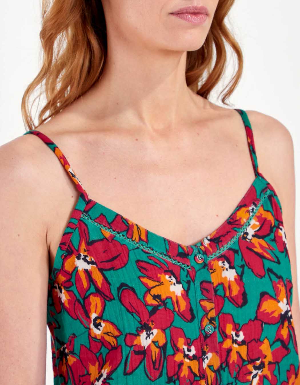 Débardeur boutons gaze de coton ULANI