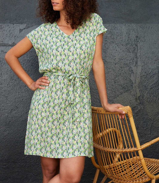 Robe droite imprimée ceinturée Ecovero TERESA
