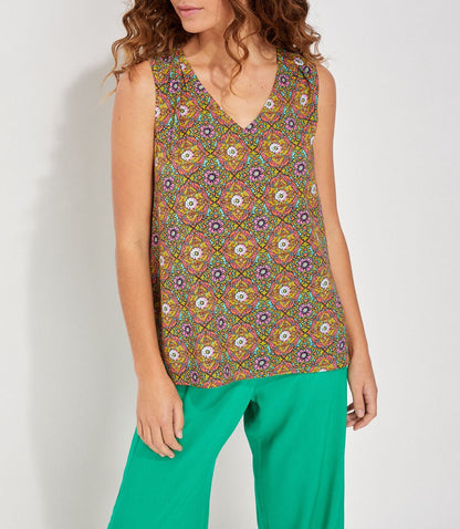 Top évasé sans manche ecovero MAYAHUEL