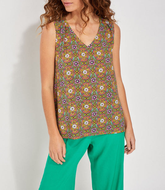 Top évasé sans manche ecovero MAYAHUEL