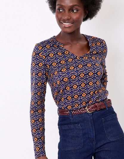 T-shirt imprimé fluide col V maille ORVAR