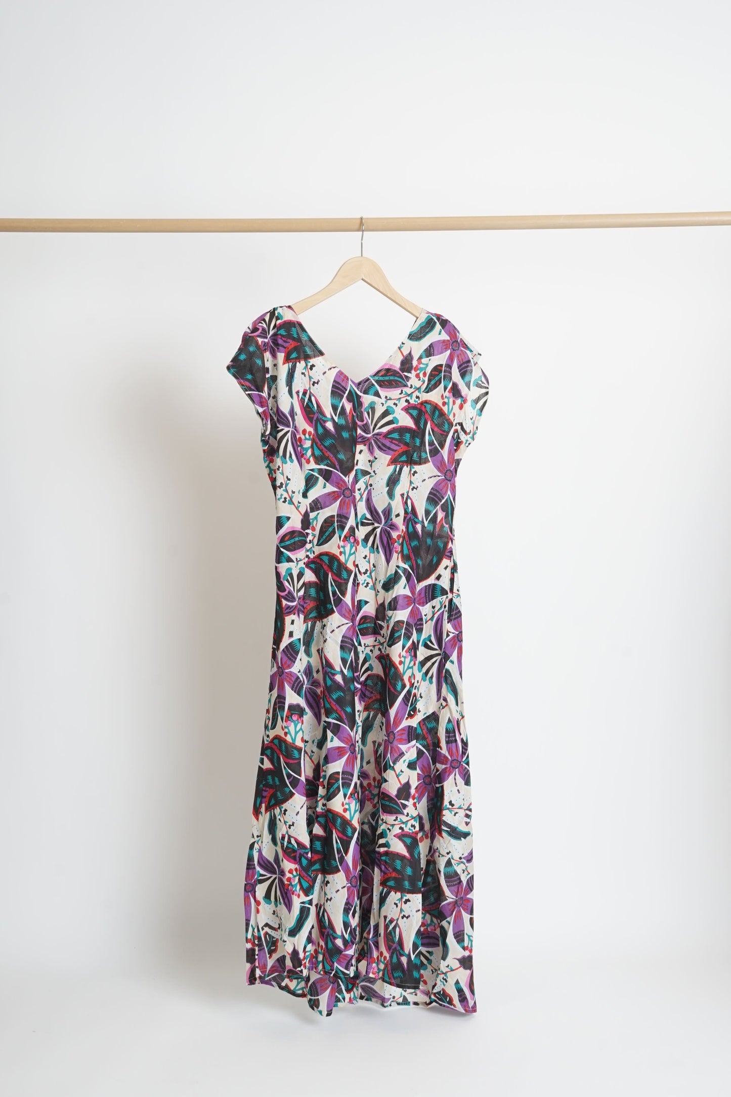 Robe longue imprimée voile de coton bio ALAIA