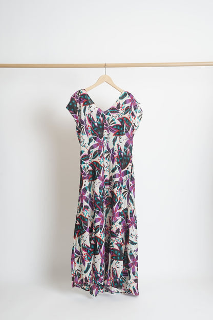 Robe longue imprimée voile de coton bio ALAIA