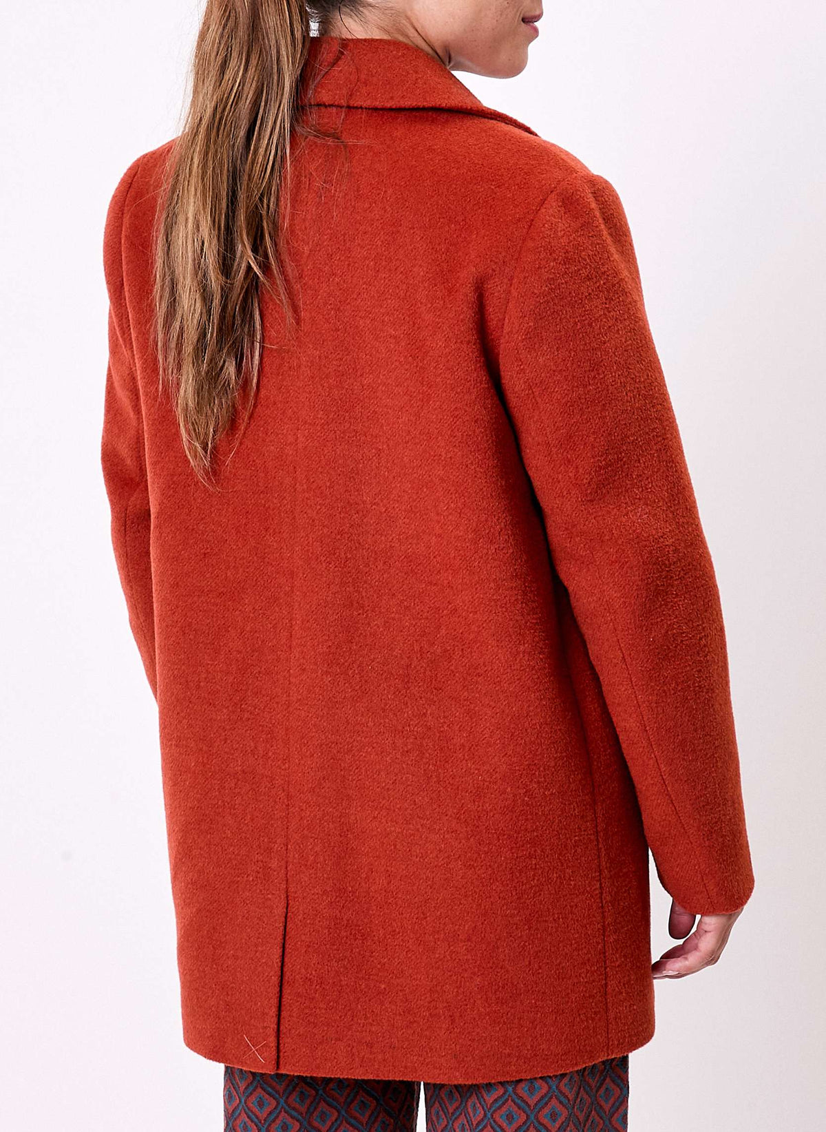 Manteau droit lainage uni AUDREY