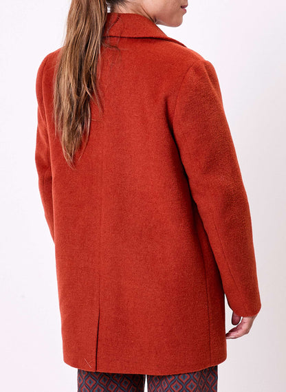 Manteau droit lainage uni AUDREY