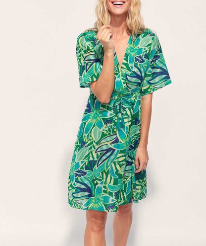Robe coton bio empire imprimée ZAINA