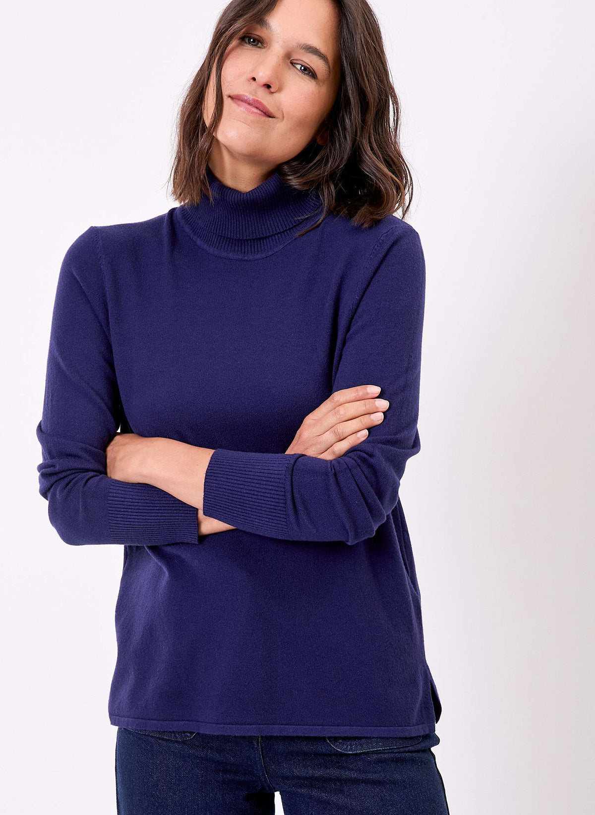 Pull maille col roulé uni BHOLA