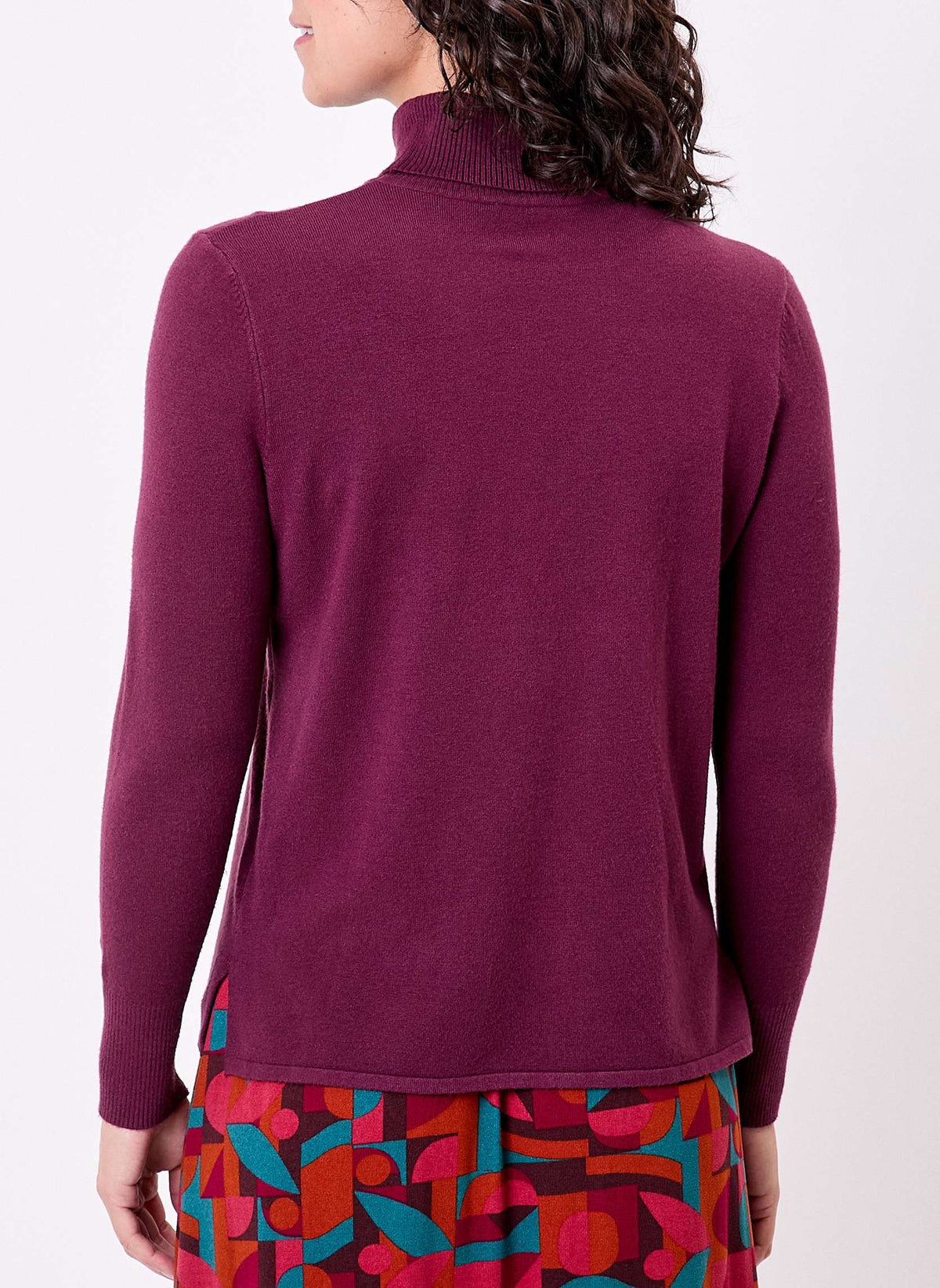 Pull maille col roulé uni BHOLA