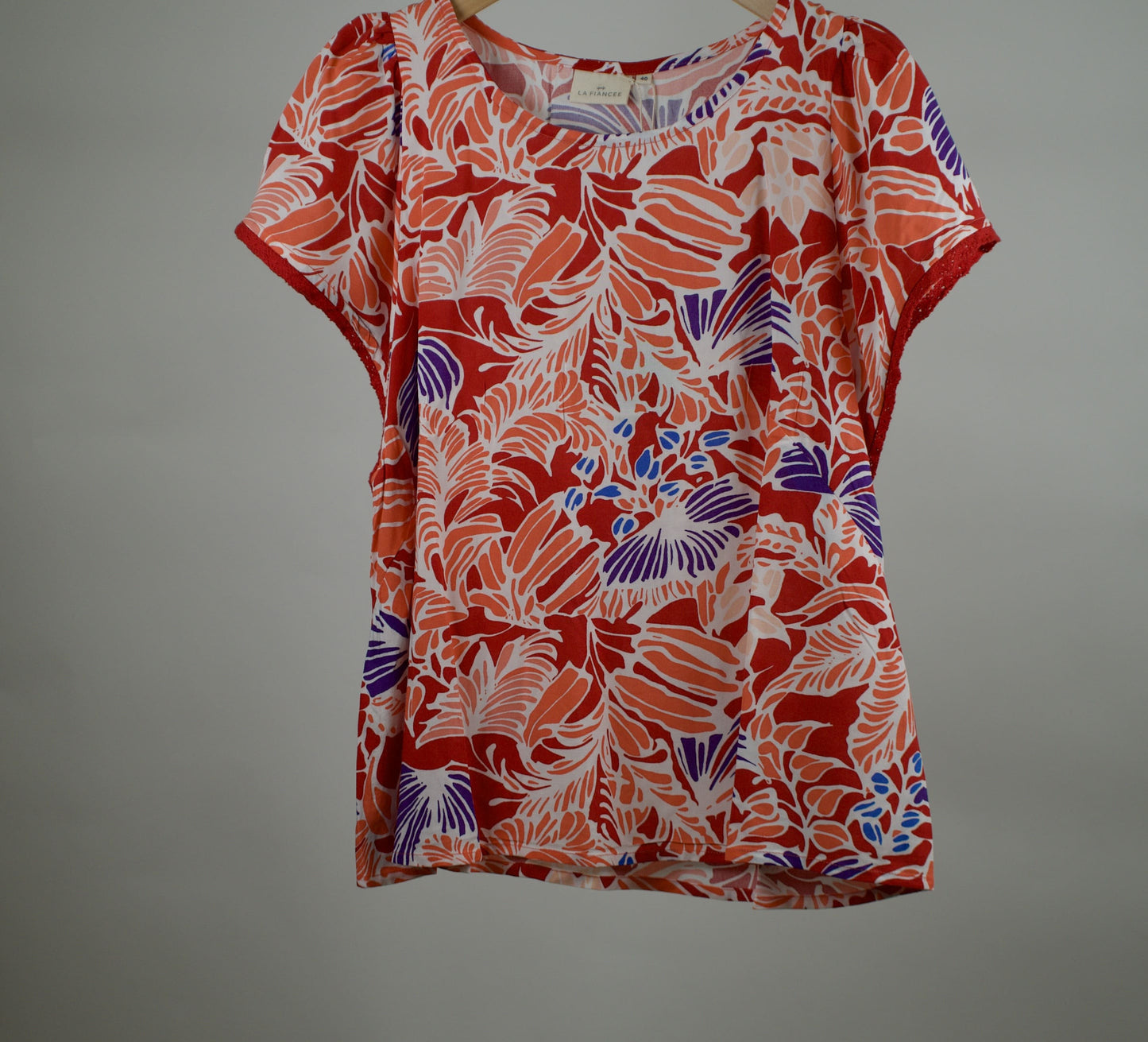 Top imprimé dentelles NEEMA