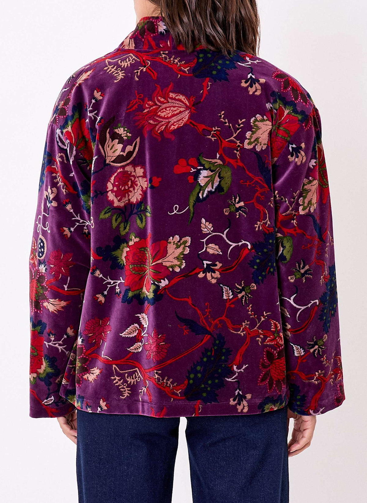 Veste Kimono velours imprimé indien DHARMA