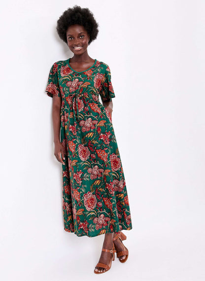 Robe longue imprimée fluide PEARLY