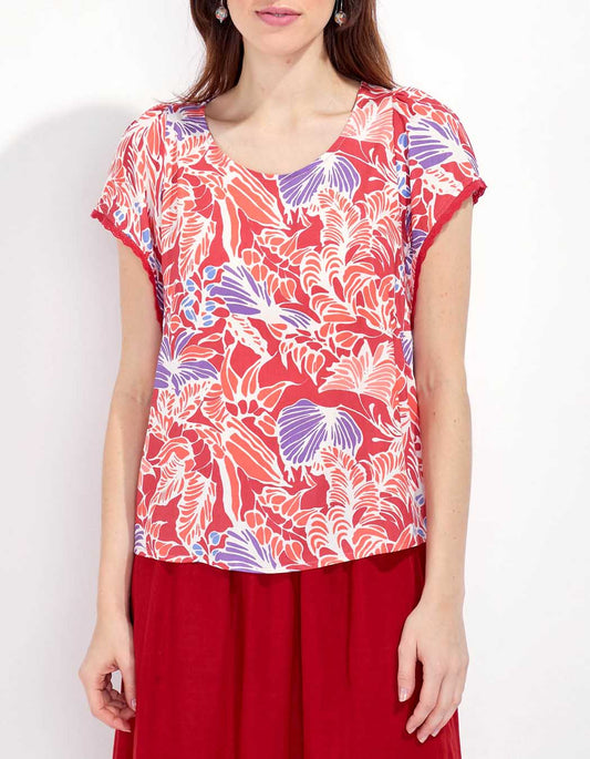 Top imprimé dentelles NEEMA