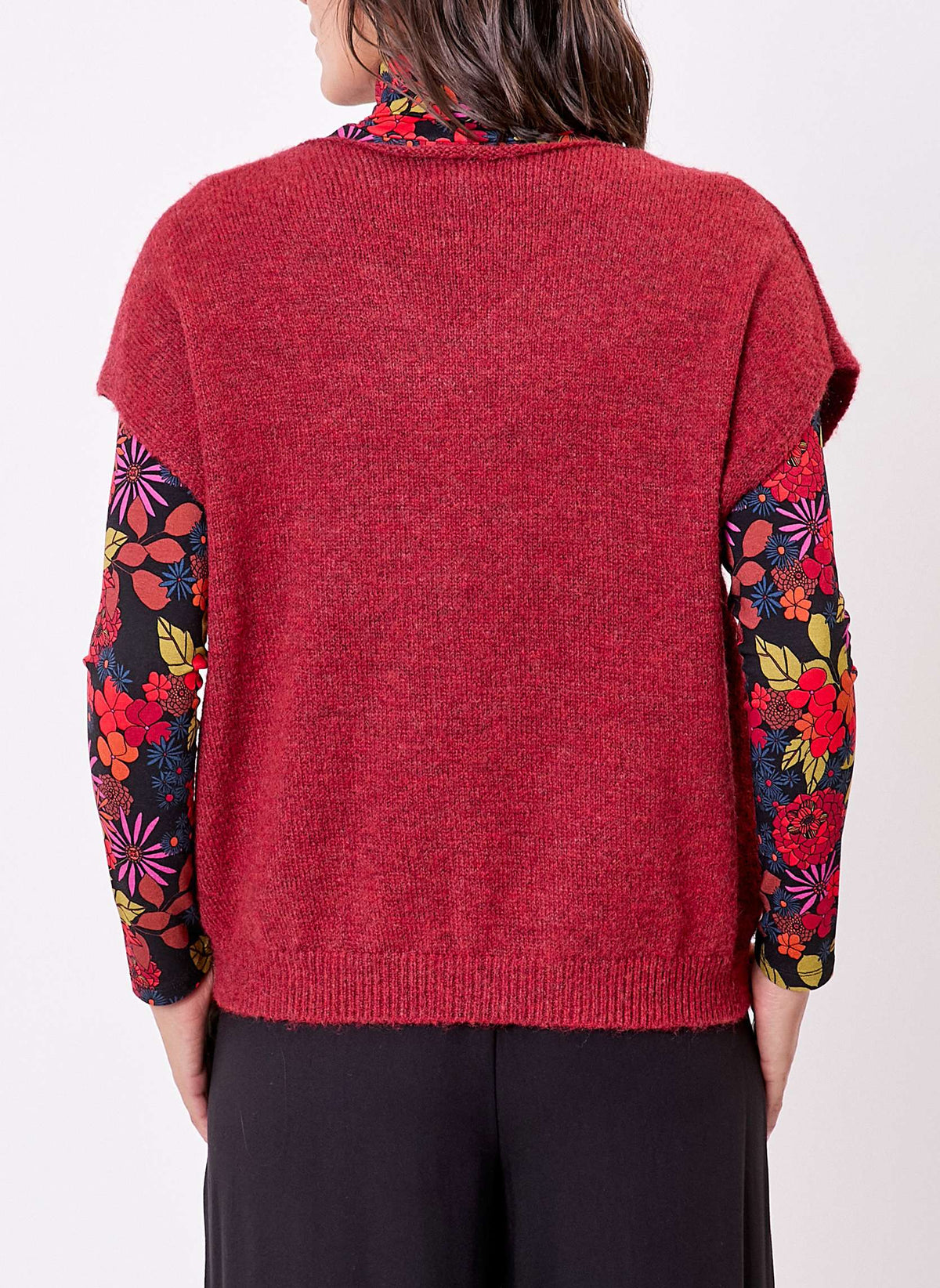 Pull tricot sans manche uni DAKILA