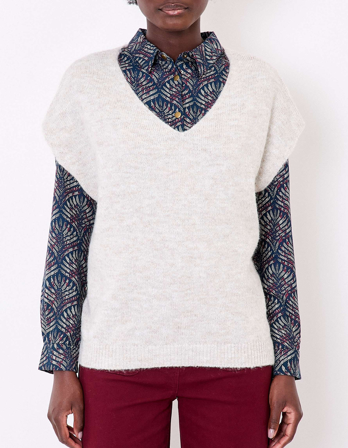 Pull tricot sans manche uni DAKILA