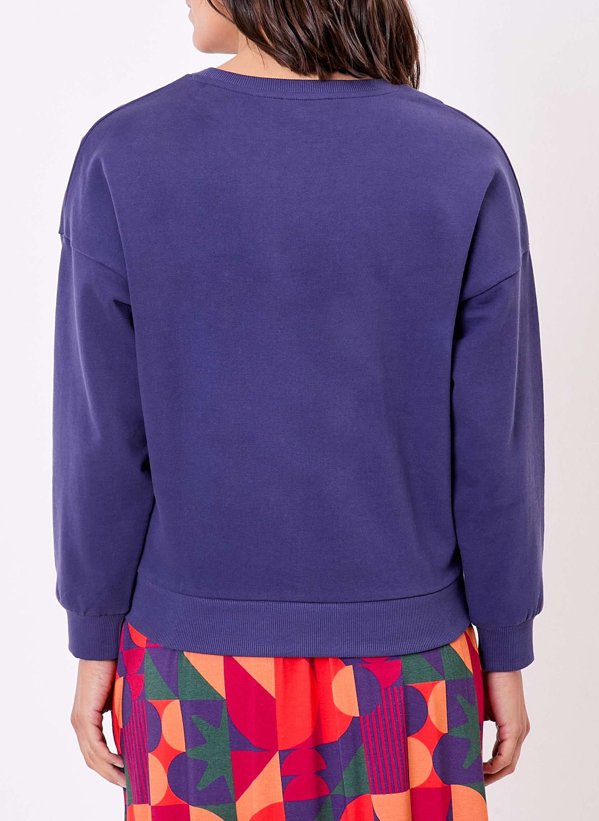 Sweat coton bio col rond PRUNE