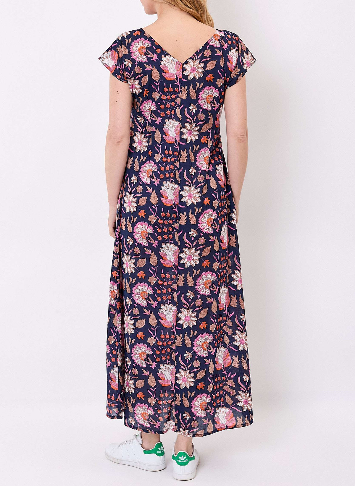 Robe longue imprimée voile de coton bio ALAIANE