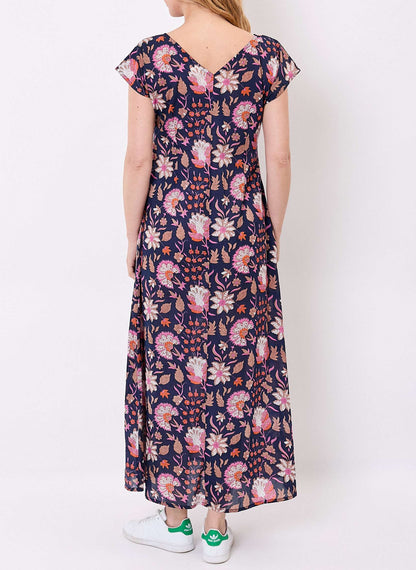 Robe longue imprimée voile de coton bio ALAIANE