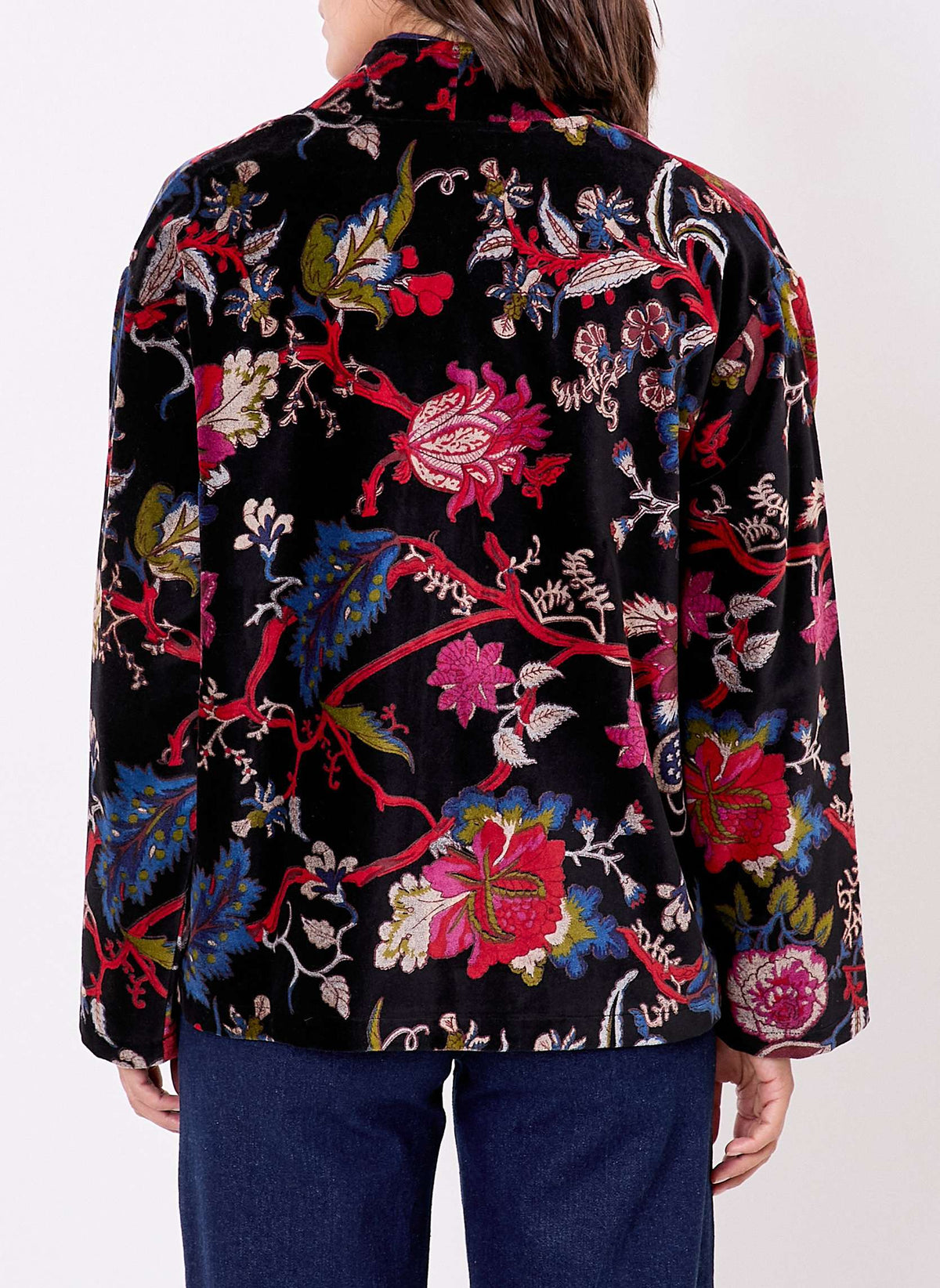 Veste Kimono velours imprimé indien DHARMA