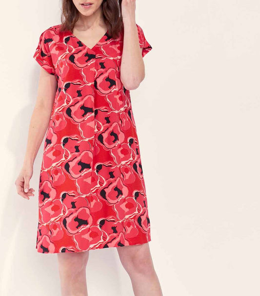 Robe imprimée fluide évasée TATOUINE